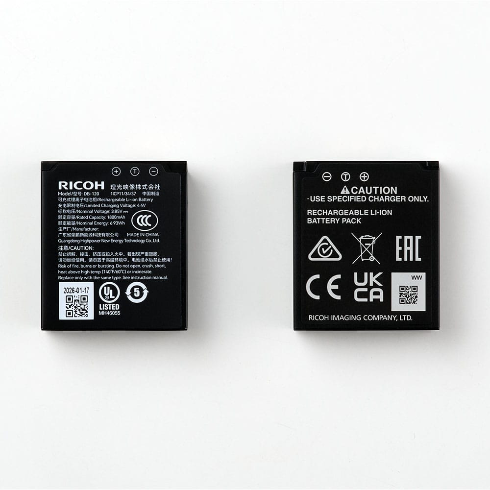 【新品/未開封】RICOH Li-ion Battery DB-120 db-120-new.jpg?v=1788258689